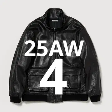 오라리 25AW 램 레더 지퍼 블루종
