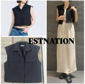 ESTNATION 트로피컬 숏 길이 셔츠