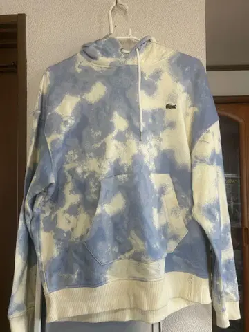 Lacoste 파랑과 화이트 타이다이 후드티