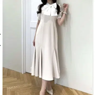 [미사용 새상품] 안미르 리본 프릴 머메이드 OP An MILLE