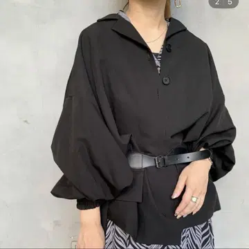 HARE [ LADIES ] 벨트 셔츠 자켓 블랙 09