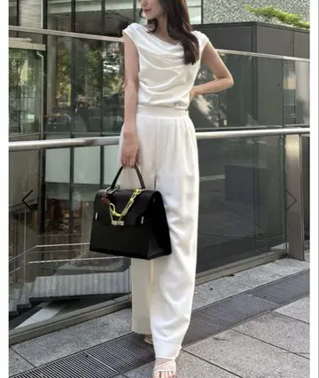 아지메 드레이프 블라우스/워셔블 새상품급