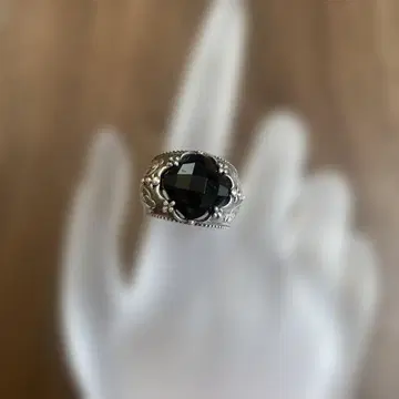 실버 Black stone ring #10