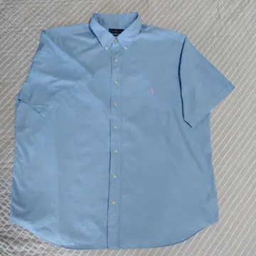 90년대 Ralph Lauren 블루 반팔 셔츠 2XLT