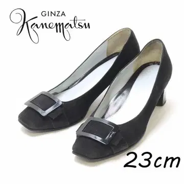 B7300 긴자 카네마츠 아쿠아벨 스웨이드 힐 펌프스 23cm