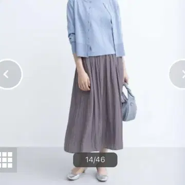 브라운 플레어 스커트 M 사이즈