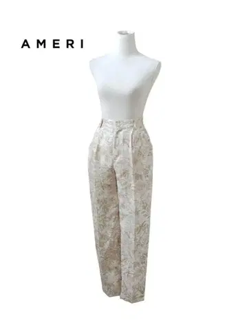 AMERI MILA LINEN LIKE 테이퍼드 팬츠 올 패턴 턱