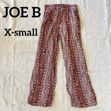 JOE B [X-small] 꽃무늬 스트라이프 팬츠 꽃무늬 가우초 팬츠
