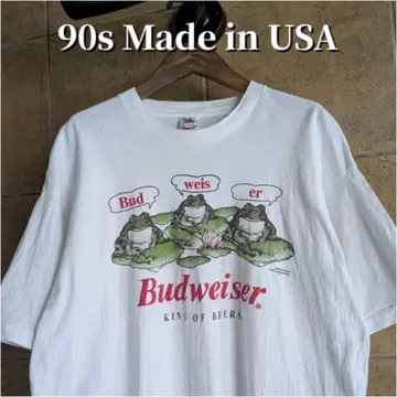 90년대 USA 제작 Budweiser 버드와이저 개구리 기업 티셔츠