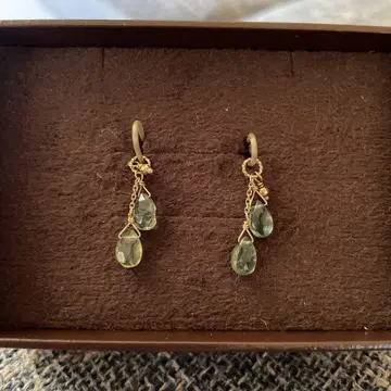아 Agate 그린 아파타이트 귀걸이 참