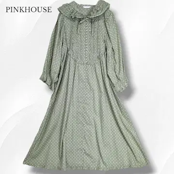 최근 모델 PINKHOUSE 셔츠 원피스 피코 프릴 후디 도트