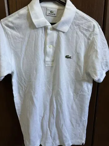 LACOSTE 화이트 피케 셔츠 사이즈 2