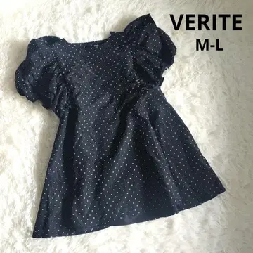 새상품급 VERITE 베리테 도트 퍼프 슬리브 튜닉 도트 M L