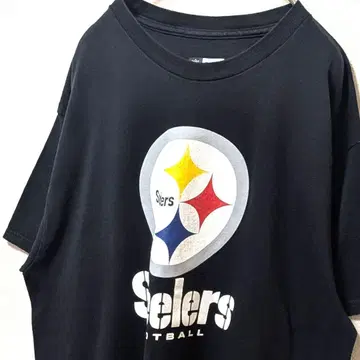 NFL 피츠버그 스틸러스 빅 로고 티셔츠 블랙 검정 L 구제 의류