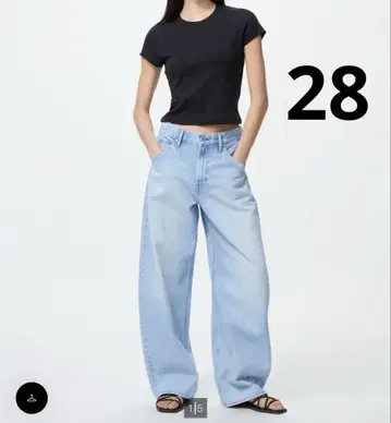 미사용 유니클로 배기 커브 청바지 62 BLUE 28 (71cm)