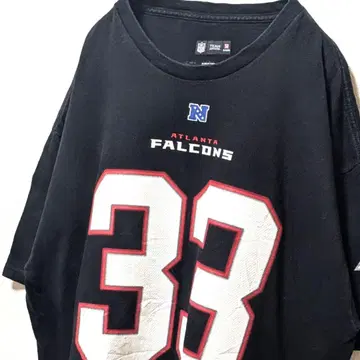NFL 애틀랜타 팔콘스 #33 터너 티셔츠 블랙 XL 구제 의류
