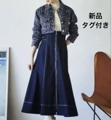 새상품 And Couture 백 레이스업 센터 지퍼 스커트