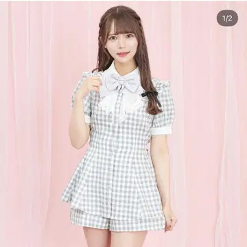 Secret Honey 시크릿허니 셋업 반팔 체크
