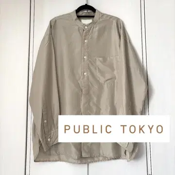 [새상품급] PUBLICTOKYO 실크 100% 밴드 카라 오버 셔츠