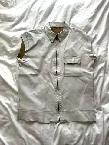 JIL SANDER LEATHER VEST WHITE 48