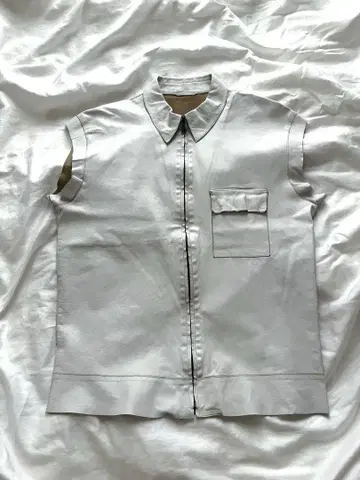 JIL SANDER LEATHER VEST WHITE 48