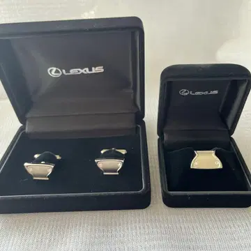 Lexus 커프스 링크 2페어 실버 펄 화이트