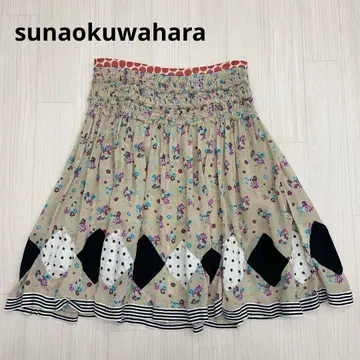 sunaokuwahara 스나오쿠와하라 패치워크 플레어 스커트
