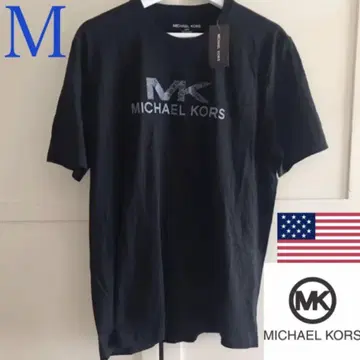 레어 새상품 마이클코어스 USA 남성용 로고 티셔츠 M 블랙
