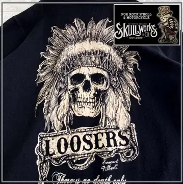 스컬 워크스 LOOSERS 스컬 그래픽 티셔츠 블랙 4297