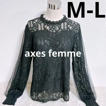 axes femme 레이스 풀오버 블랙 시어 여성용 L 상당