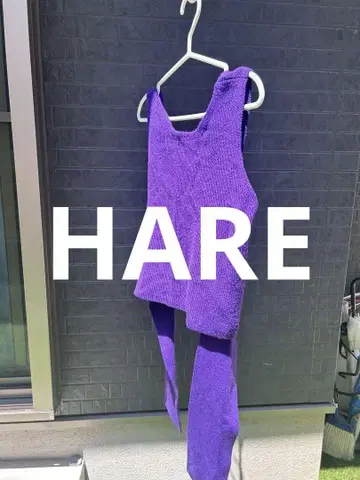 보라색 슬리브리스 베스트 니트 HARE