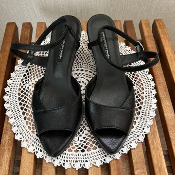 23.5cm 소가죽 RABOKIGOSHI works 블랙 샌들