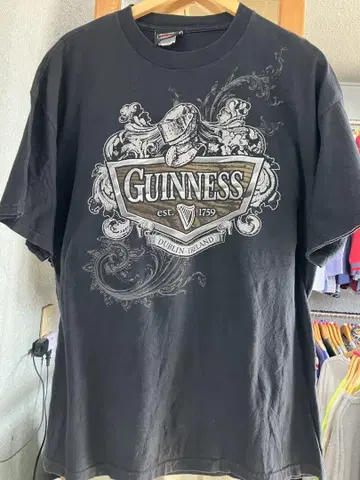 GUINNESS 그래픽 프린트 티셔츠 블랙 검정 XL