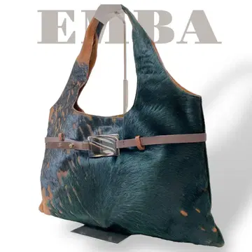 새상품급 EMBA 토트백 송치 가죽 숄더백 블랙 브라운