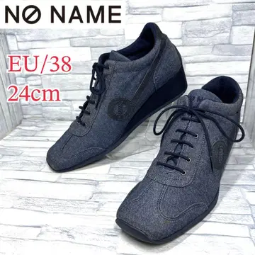 새상품급 노네임 데님 웨지 스니커즈 데님 블루 24cm