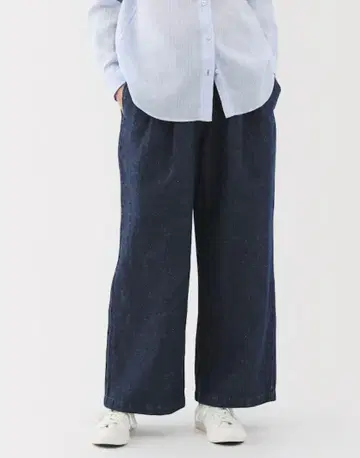 무인양품 코튼 린넨 데님 이지 팬츠 XS