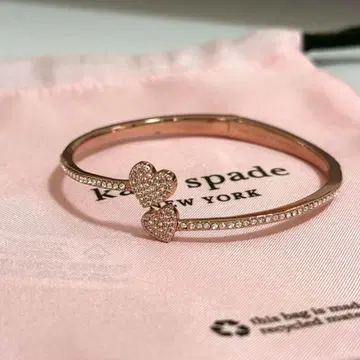 kate spade 골드 하트 모양 오픈 커프 팔찌