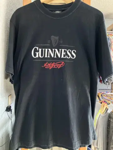 GUINNESS 로고 블랙 티셔츠 XL