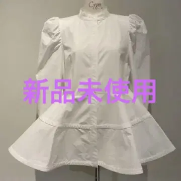 새상품 Cygen 페플럼 블라우스 Marie 화이트 M