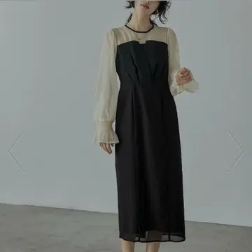 nian 시스루 롱 드레스 모노톤 L 사이즈