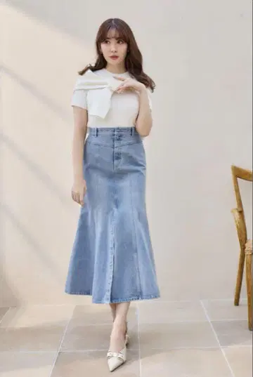 Herlipto Mermaid Slit Denim Skirt