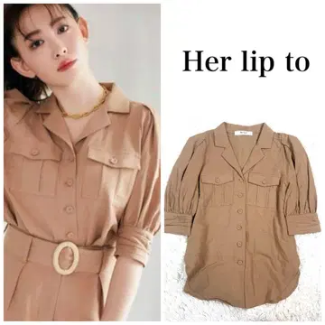 herlipto 린넨 블렌드 셔츠 퍼프 슬리브 코지마 요나