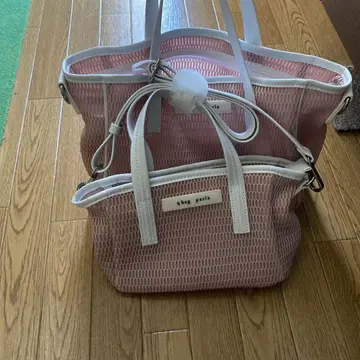 qbag paris 메쉬 마더백 핑크