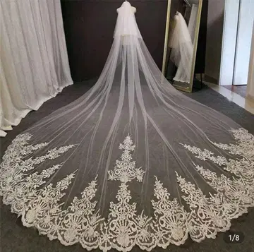 아이보리 레이스 웨딩 베일