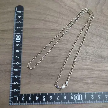 ALPHA STAR 실버 925 긴 타원 디자인 목걸이 체인 약 60cm