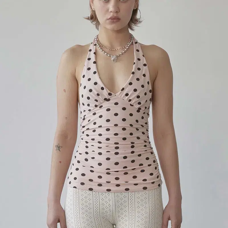 Tシャツ・カットソー [SCULPTOR] Dot Halter Top Raw Dot Halter Top Raw – SCULPTOR JAPAN