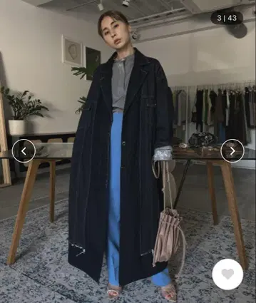 Ameri / FAKE LAYERED DENIM LONG COAT