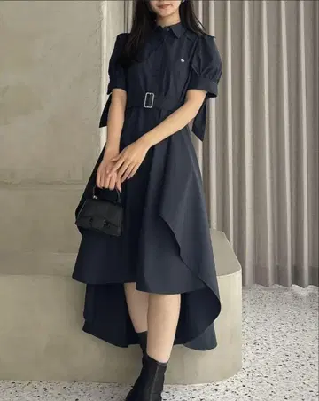 dazzlin polo 콜라보 헴 레이어드 셔츠 원피스
