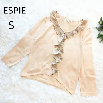 ESPIE 에스피에 프릴 니트 실크 혼방 베이지 S 도킹 4598