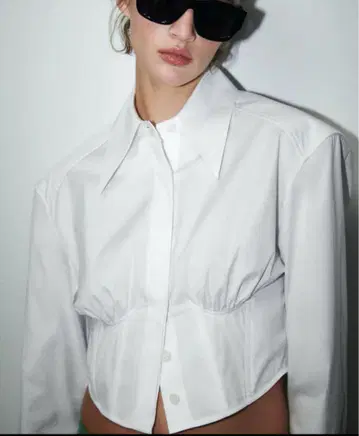 zara 포플린 뷔스티에 셔츠 크롭 셔츠